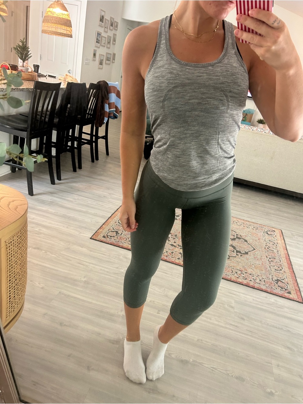 lululemon athletica Grey Racerback Tank Top